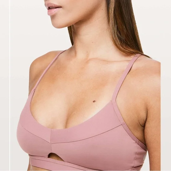 LULULEMON EUC Deeper Breath Spanish Rose Mauve Bralette Sports Bra 6 - Picture 6 of 10